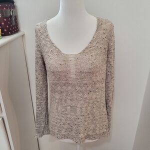 The Limited Gray And White Lightweight Distressed Sweater Oversized Small READ